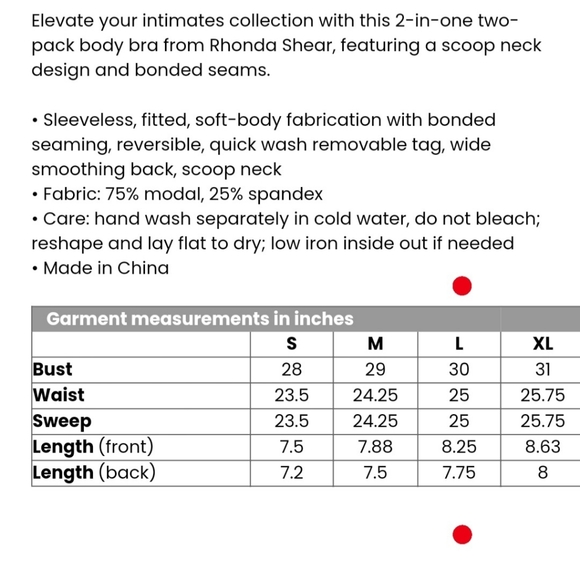 Rhonda Shear 2-Pack Reversible Body Bra, Large - Picture 2 of 6